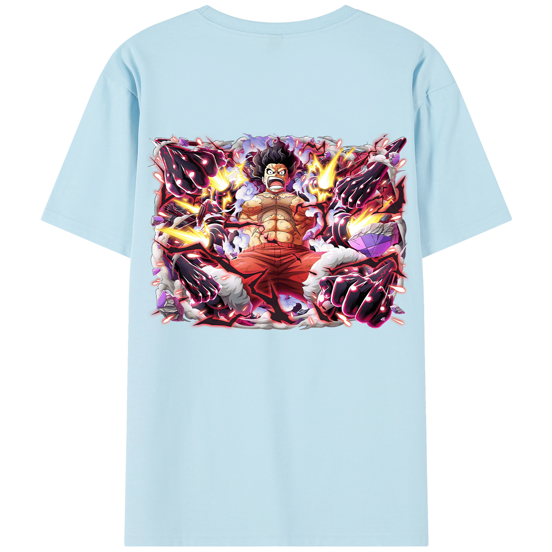 ワンピース モンキー・D・ルフィ ONE PIECE Monkey D. Luffy 綿100％半袖Tシャツ（背面プリント）